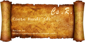 Csete Renátó névjegykártya