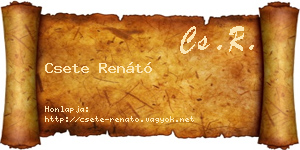 Csete Renátó névjegykártya